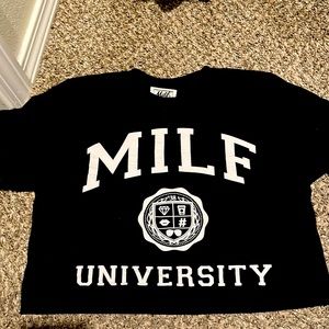 Milf University Black T-Shirt (S)